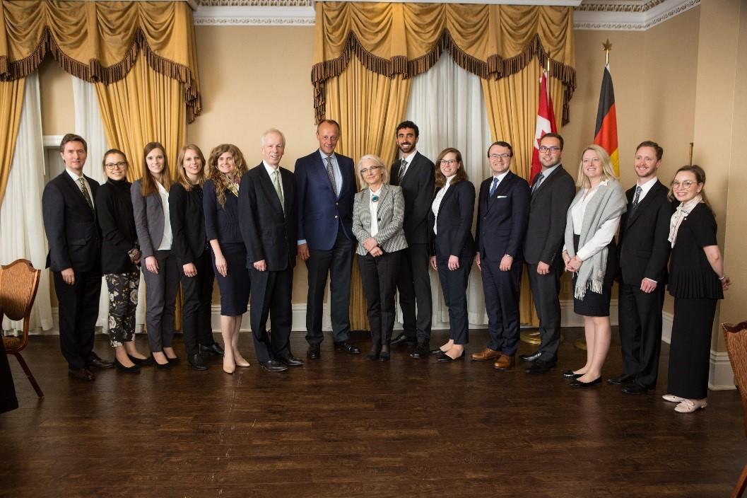 New Bridges delegates with ambassador Sparwasser and Hon. Stephane Dion.