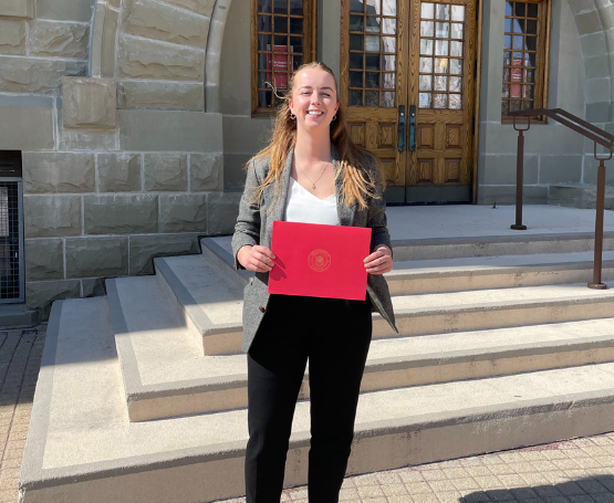 Julia St. Louis at 3MT regional competition in Winnipeg.