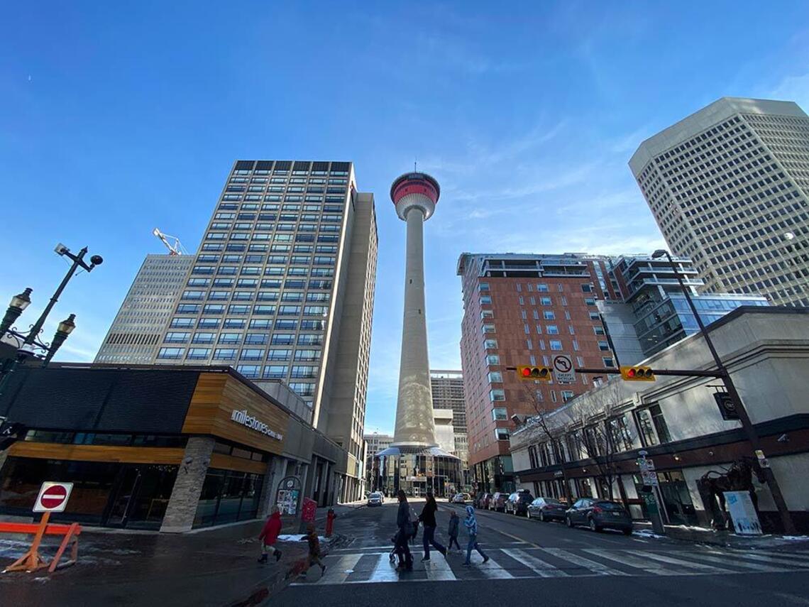 Image of downtown Calgary featuring the Calgary tower
